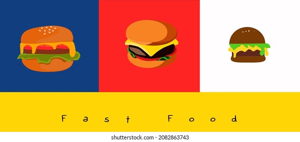 Burgers Vector Flat Design Illustration