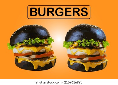 Burgers vector on orange background