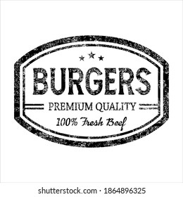 Burger, Vektorstempel auf weißem Hintergrund