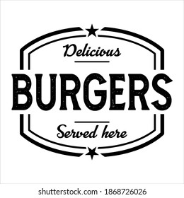 Burgers vector stamp on white background