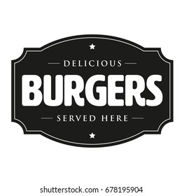 Burgers vintage sign retro