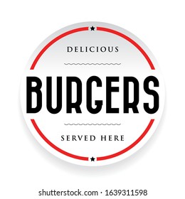 Burgers vintage stamp black sign