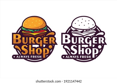 Burgershop alwaysh nuevo diseño logotipo premium