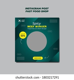 BURGERSHOP PROMOTIONAL INSTAGRAM POST TEMPLATE DESIGN