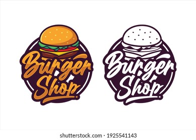 Burgershop vector design premium logo