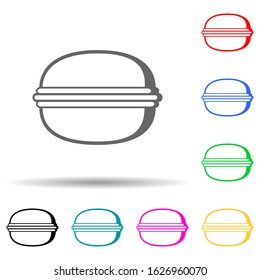 burgher multi color style icon. Simple thin line, outline vector of bakery shop icons for ui and ux, website or mobile application