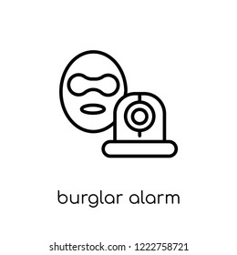 burglar alarm icon. Trendy modern flat linear vector burglar alarm icon on white background from thin line Electronic devices collection, editable outline stroke vector illustration