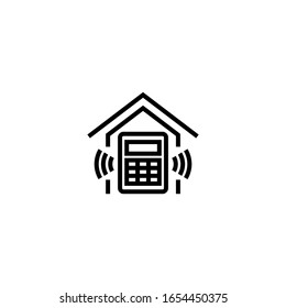 Burglar alarm vector icon in linear, outline icon isolated on white background