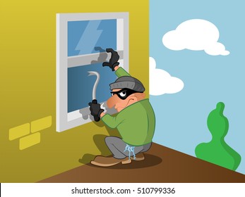 Burglar breaks into house through window
