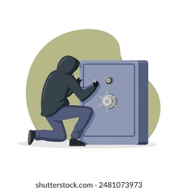 A burglar breaks into a safe