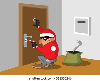 Burglar dressed as Santa Claus breaks into an apartment