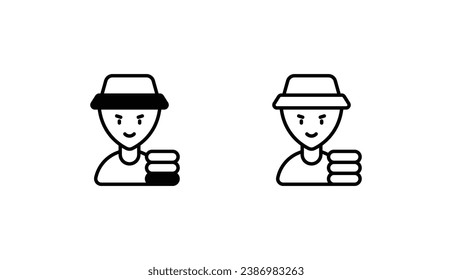 diseño de icono burglar con ilustración de fondo blanco