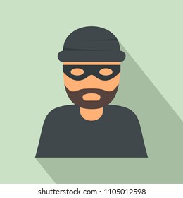 Burglar Icon. Flat Illustration Of Burglar Vector Icon For Web Design