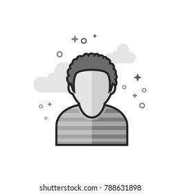Burglar icon in flat outlined grayscale style. Vector illustration.