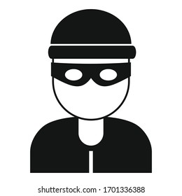 Burglar icon. Simple illustration of burglar vector icon for web design isolated on white background