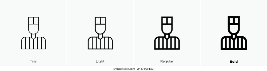 Burglar icon. Thin, Light Regular And Bold style design isolated on white background