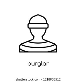 Burglar icon. Trendy modern flat linear vector Burglar icon on white background from thin line law and justice collection, editable outline stroke vector illustration