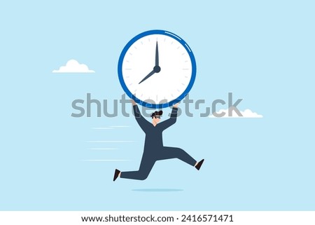 Burglar stealing time clock and run away