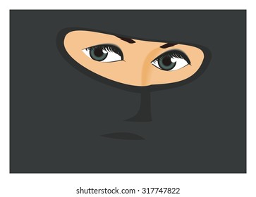 burglar woman simple illustration