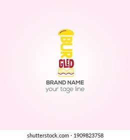 Burgled vector logo, Fast food Burger creative logo, Fast food Café Identity design, restaurant logo,