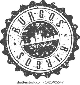 Burgos Spain City Skyline. Silhouette City. Design Vector. Famous Monuments.