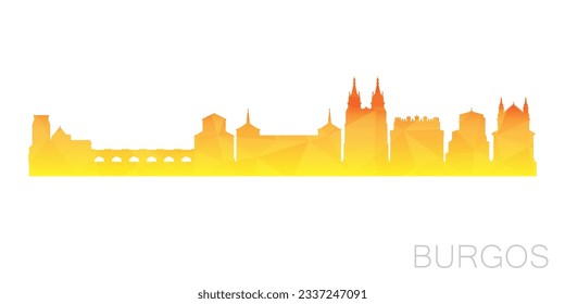 Burgos, Spain Low Poly Skyline Clip Art City Design. Geometric Polygon Graphic Horizon Icon. Vector Illustration Symbol.