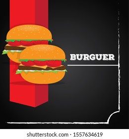 Burguer in a food menu - Vector illustration