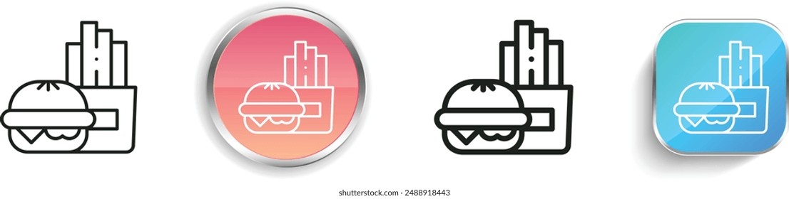 burguer icon. Thin Linear, Regular and Button Style Design Isolated On White Background