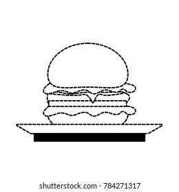 burguer on plate   vector illustration