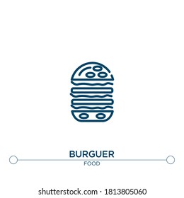 burguer outline vector icon. simple element illustration. burguer outline icon from editable food concept. can be used for web and mobile
