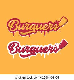 burguers logo graffiti style lettering