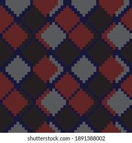 Burgundy Argyle, forma diamantífera fondo de patrón sin fisuras adecuado para moda textil, ropa de punto, gráficos