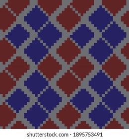 Burgundy Argyle, diamond shape seamless pattern background suitable for fashion textile, knitwear, graphics