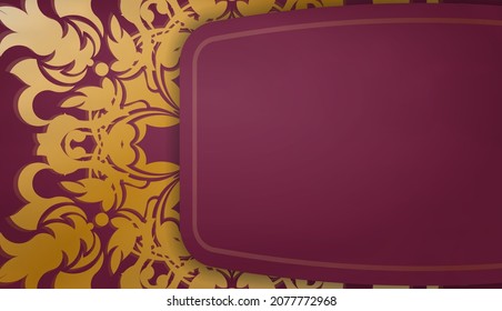 Burgundy background with luxurious gold pattern and place under your text