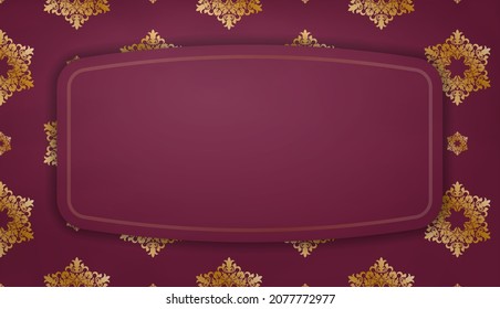 Burgundy background with vintage gold pattern and place under your text