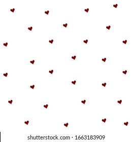 corazones de color burdeos sobre el vector de fondo blanco