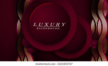 Composición de Borgoña con marco redondo, patrón ondulado, textura asiática