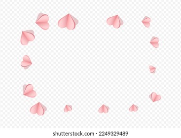 Burgundy Confetti Vector Transparent Backgound. Romance Hearts Design. Maroon Color Love Heart Pattern.