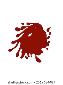 Borgoña o mancha roja oscura o salpicaduras sobre un fondo blanco
