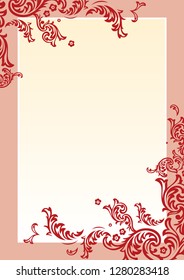 burgundy floral frame