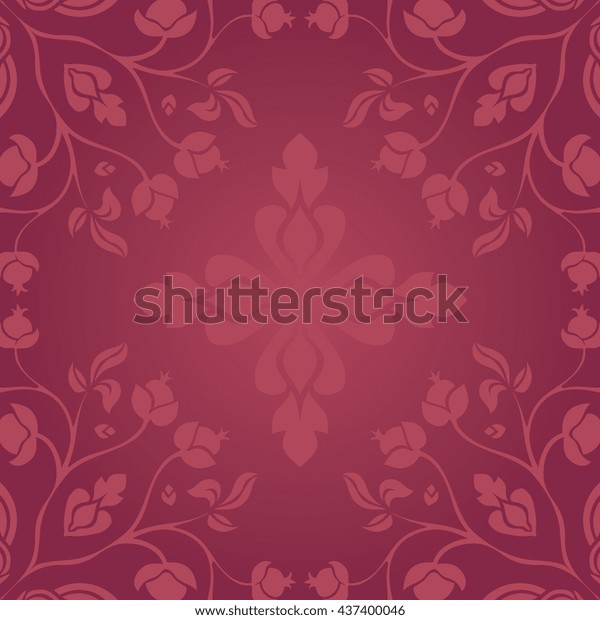 Burgundy Floral Ornament Seamless Pattern On Stock Vector Royalty Free 437400046