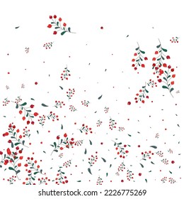 Burgundy Foliage Background White Vector. Leaf Art Set. Green Herb Abstract. Agriculture Design. Leaves Simple.