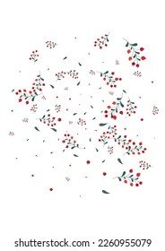 Vector blanco de fondo de follaje de Borgoña. Ilustración de la agricultura de hoja. Hojas Rojas Aisladas. Marco simple. Berries Seamless.