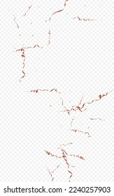 Burgundy and Golden Streamer Flying Vector Transparent Background. Celebration Confetti Invitation. Spiral Celebrate Illustration. Luxury Decoration Design.