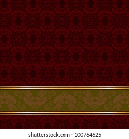 burgundy Gothic background with horizontal gilt stripe