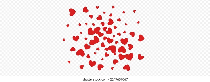 Burgundy Heart Vector Panoramic Transparent Backgound. Love Papercut Illustration. Red Romance Hearts Poster.