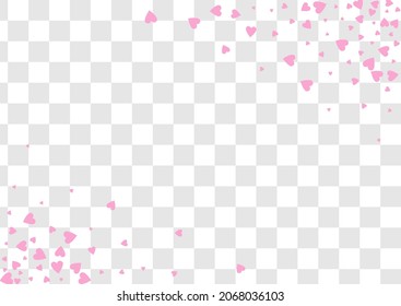 Burgundy Heart Vector Transparent Backgound. Decoration Confetti Template. Pink 3d Hearts Illustration.