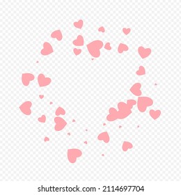 Burgundy Heart Vector Transparent Backgound. Valentine Papercut Postcard. Pink Birthday Hearts Border.