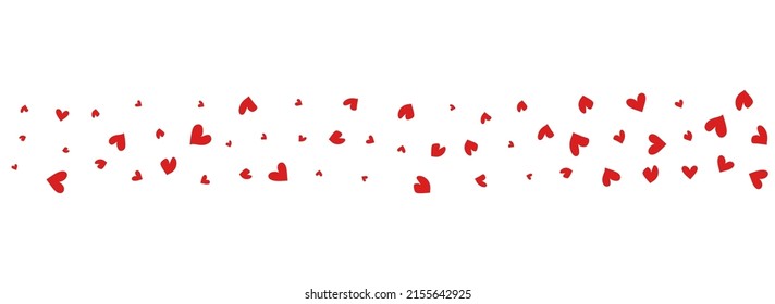 Burgundy Hearts Vector Panoramic White Backgound. Paper Papercut Card. Maroon Color Valentine Heart Template.