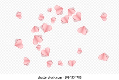 Burgundy Hearts Vector Transparent Backgound. Wedding Heart Banner. Maroon Color Cut Confetti Design.